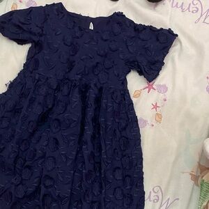 Janie and Jack Navy Textured Dress